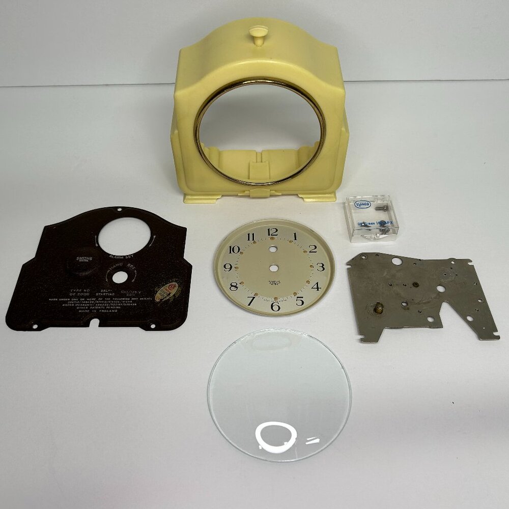 Vintage, Art Deco style, Yellow Bakelite, Smiths Sectric Electric Alarm Clock.
